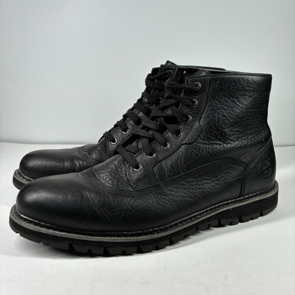 Timberland Kendrick Men's 15 Black Waterproof Leather Side-Zip Casual Boot A1840
